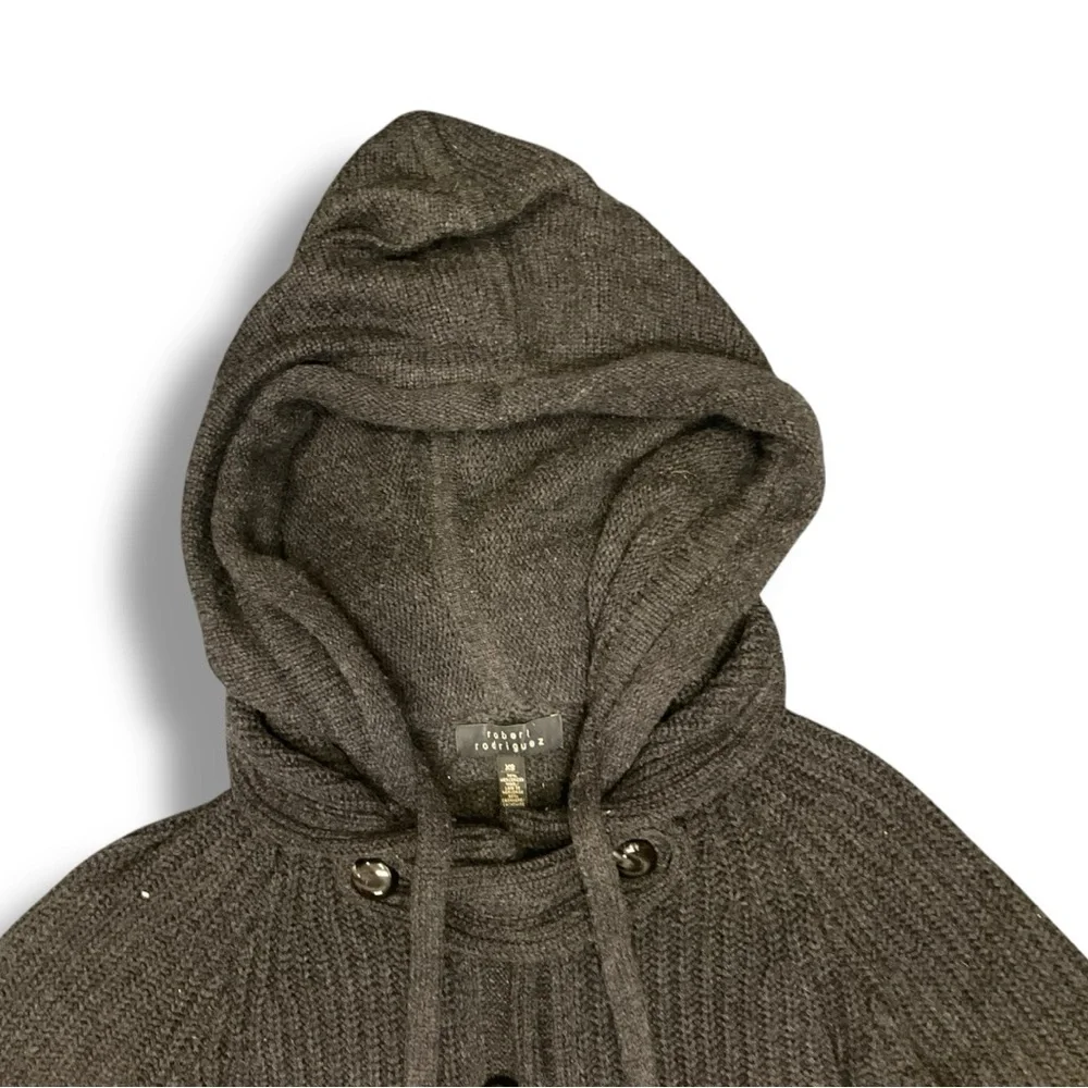 🖤 Robert Rodriguez Wool Cashmere Hooded Cardigan XS (Fits S–M) Chunky‎ Ribbed